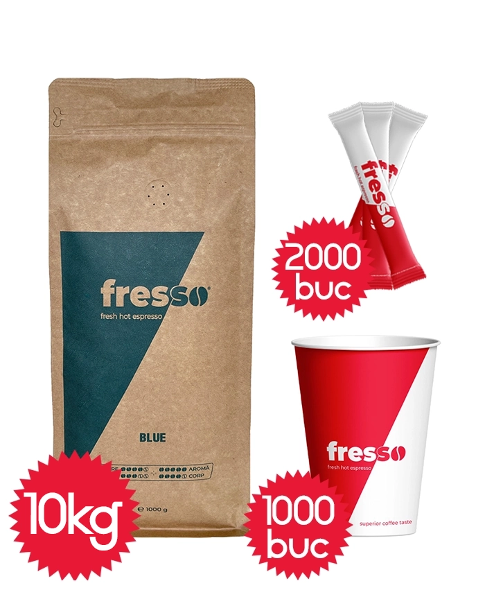 Pachete Promo - Pachet Fresso Blue, pahare 12oz Fresso si zahar Fresso