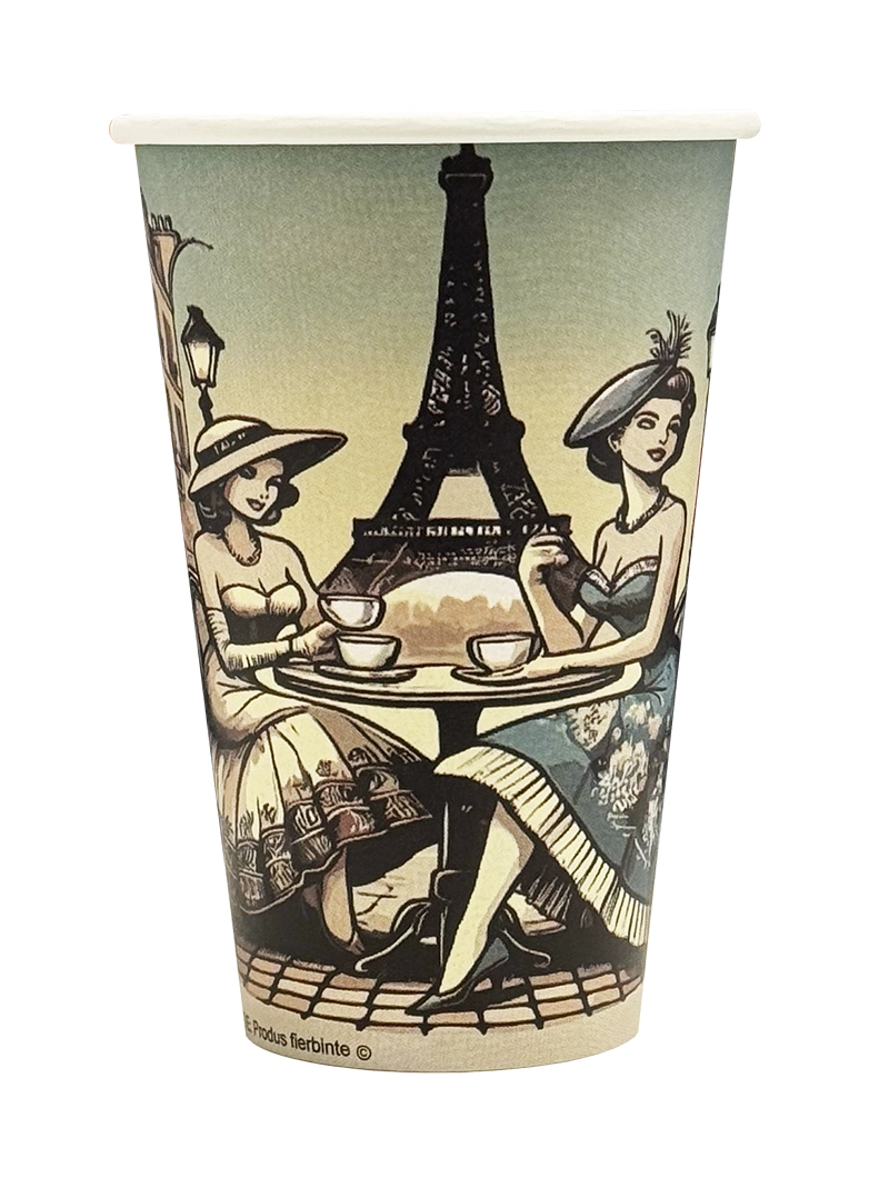 Pahare de cafea - Pahar carton 12oz Retro RLP 50buc