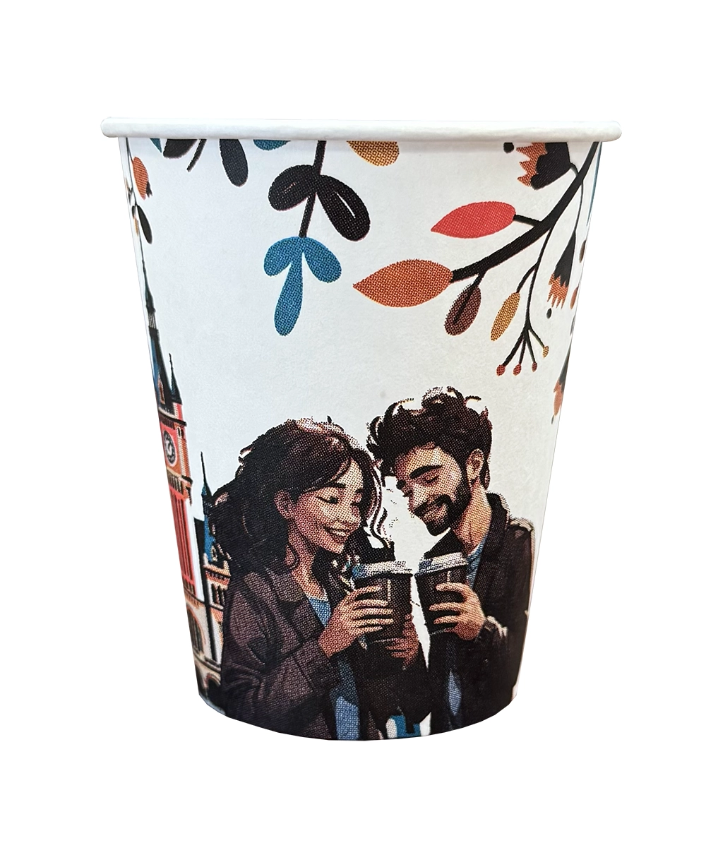 Pahare de cafea - Pahar carton 6oz Floral MAZ 50buc