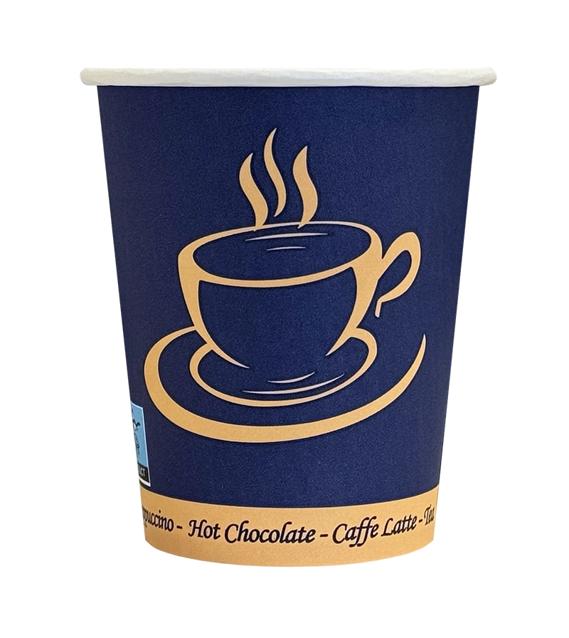 Pahare de cafea - Pahar Carton 8oz Albastru Coffee NVS 50 buc