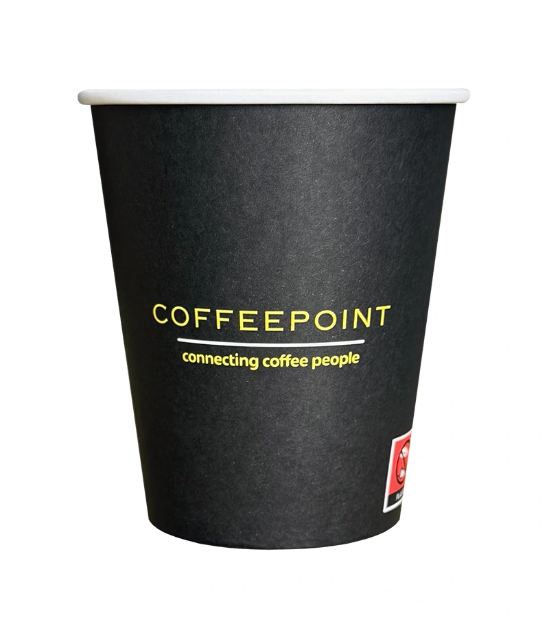 Pahare de cafea - Pahar Carton 8oz Coffeepoint Negre 50 buc