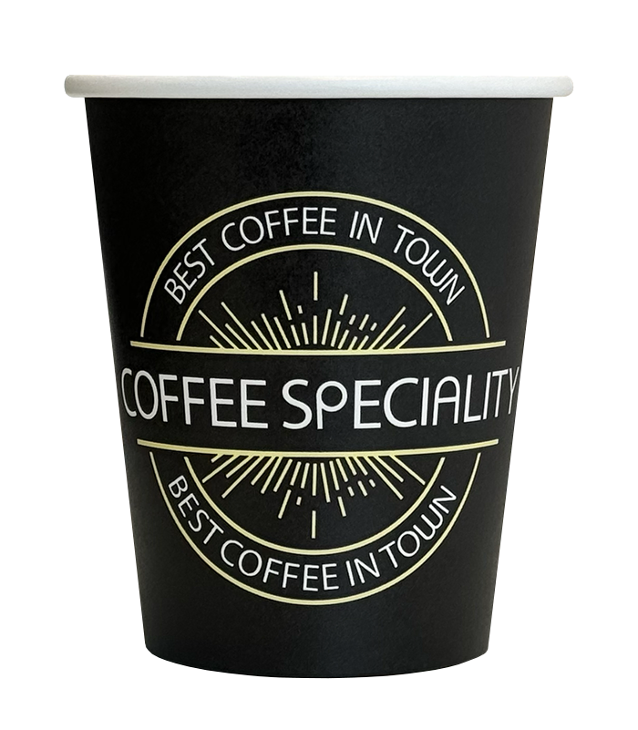 Consumabile - Pahar Carton 8oz Negru Coffee Speciality 50 buc
