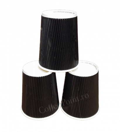 Pahare de cafea - Pahar carton Negru 8oz perete dublu 25buc