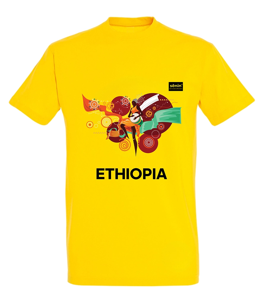 Accesorii espressoare - Tricou Galben Senin ® Solar Roasted Coffee Beans 100% bumbac