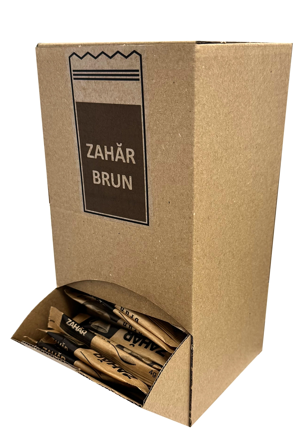Zahar la plic pentru cafea - Zahăr brun la plic (stick) 4g 250buc