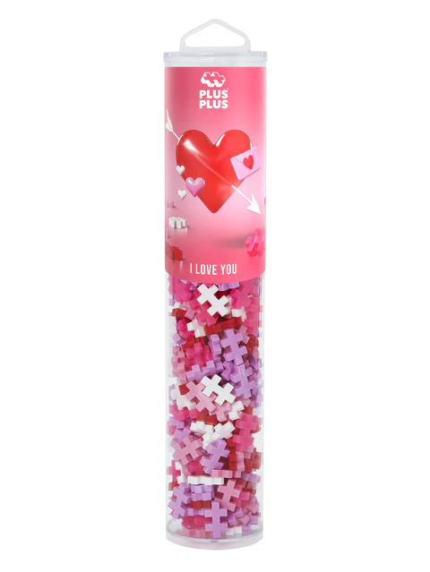 Reduceri - Set constructie Plus-Plus, tub 240 piese, I Love You Mix, culorile iubirii