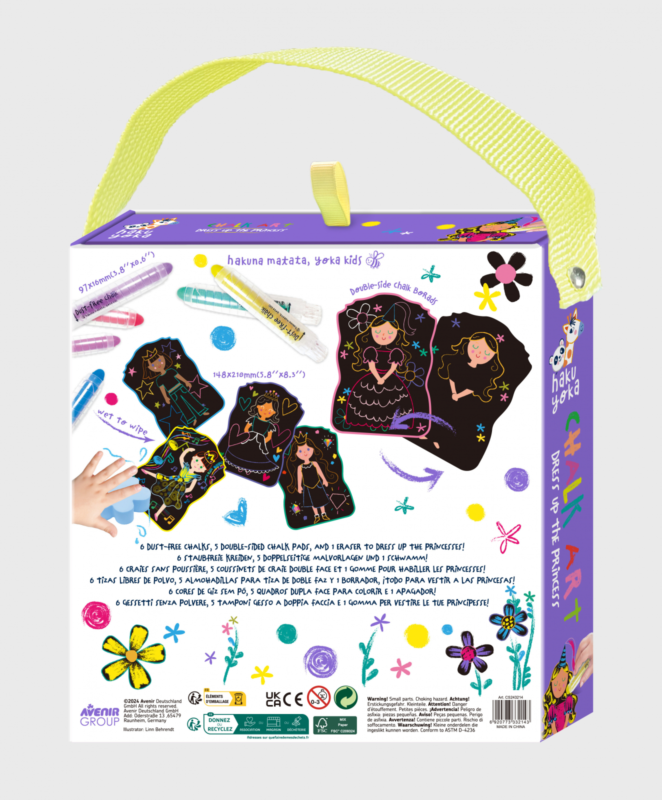 Set portabil de desen cu creta, Haku Yoka – Imbraca Printesa [2]