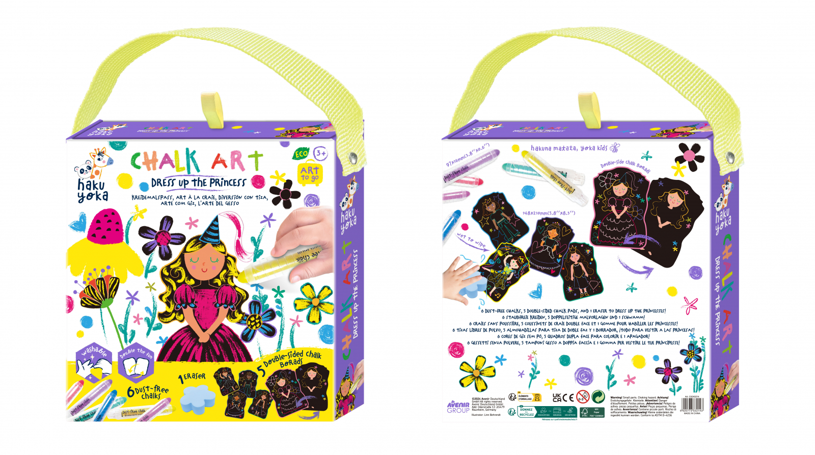 Set portabil de desen cu creta, Haku Yoka – Imbraca Printesa [3]
