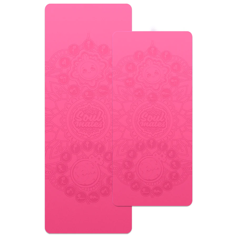 Set Yoga Mama-Copil, saltele asortate si carduri incluse - Sun and Moon, roz [4]