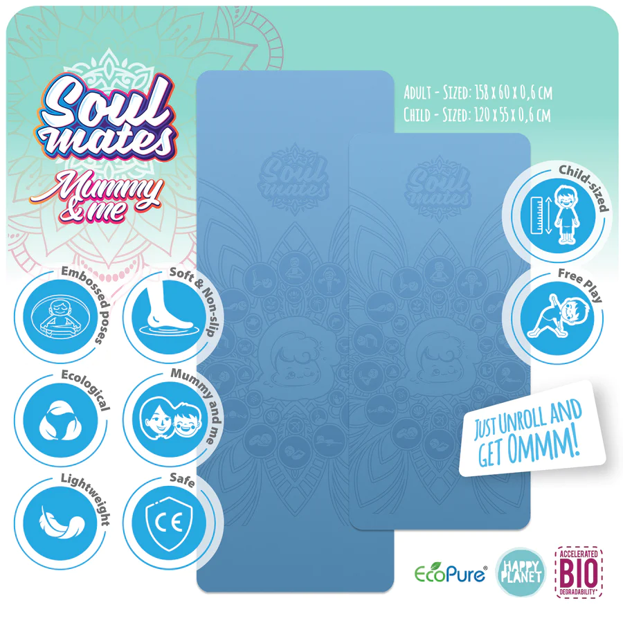 Set Yoga Mama-Copil, saltele asortate si carduri incluse - Wave, albastru [6]