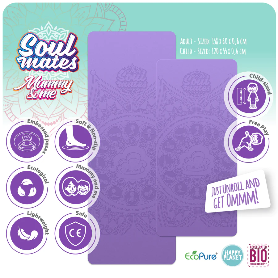 Set Yoga Mama-Copil, saltele asortate si carduri incluse - Cloud, mov [5]