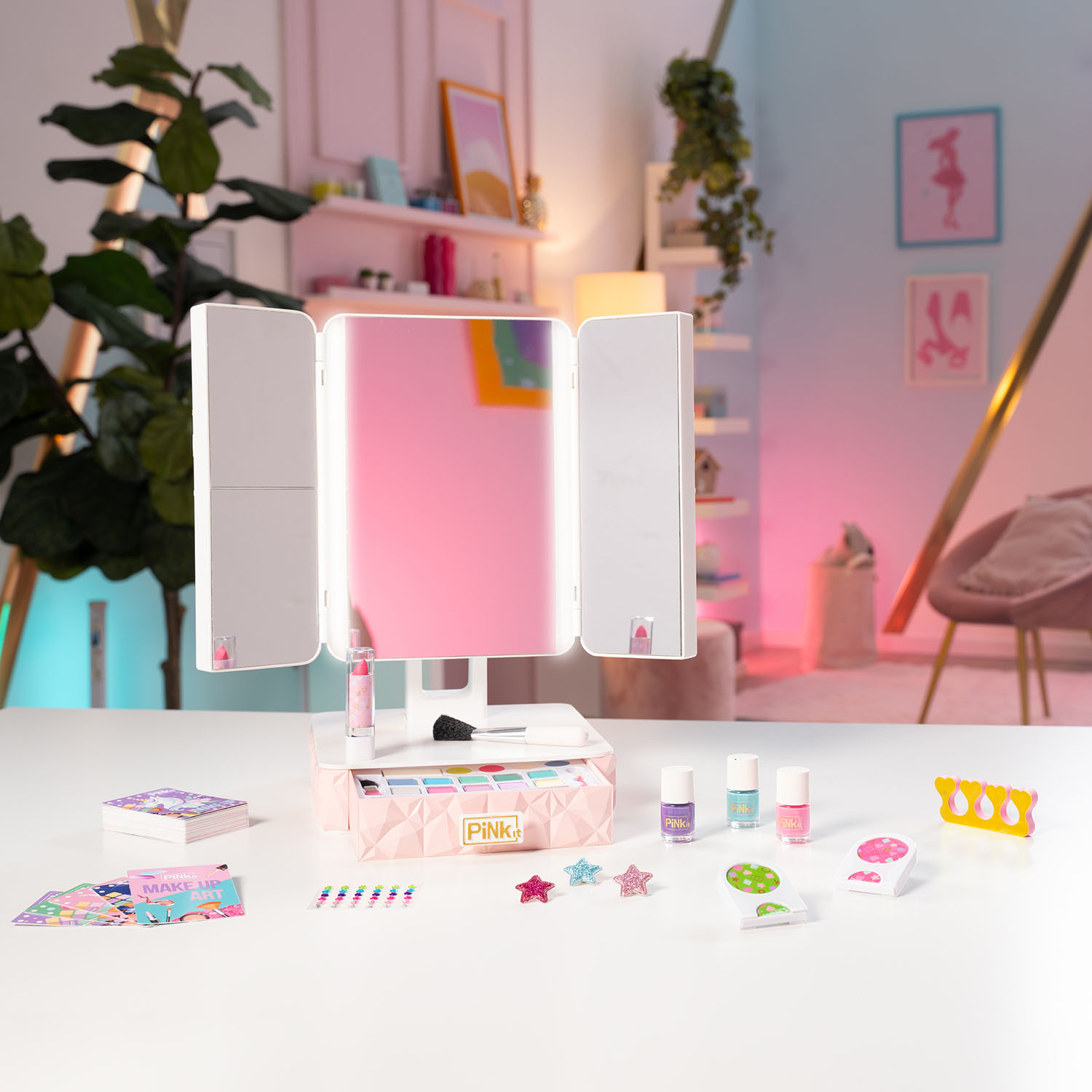 Studio de machiaj interactiv cu oglindă vorbitoare - Pink it Smart Vanity [2]
