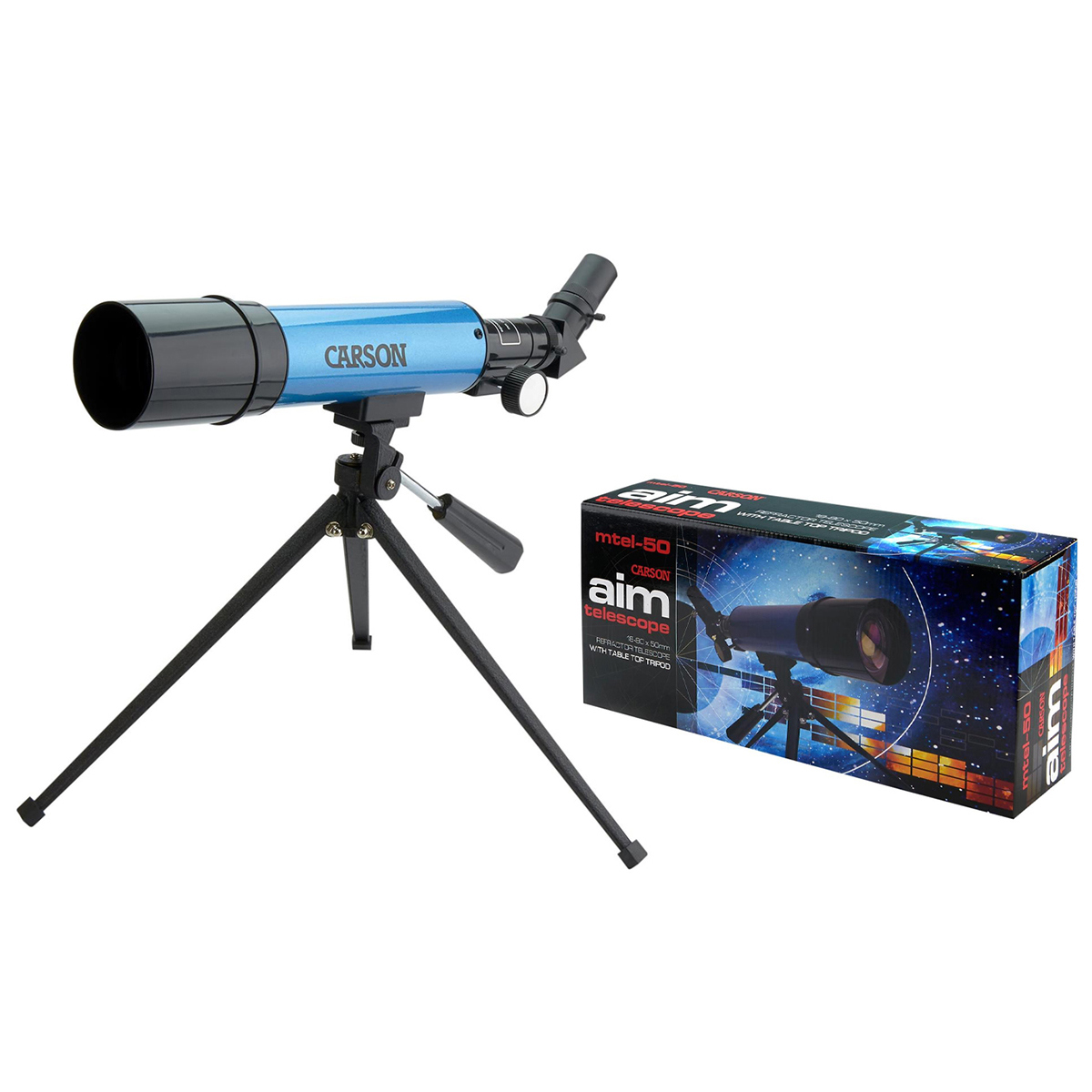 Reduceri - Telesco﻿p Refractor 50mm cu Zoom 20–80x și Trepied de Masă