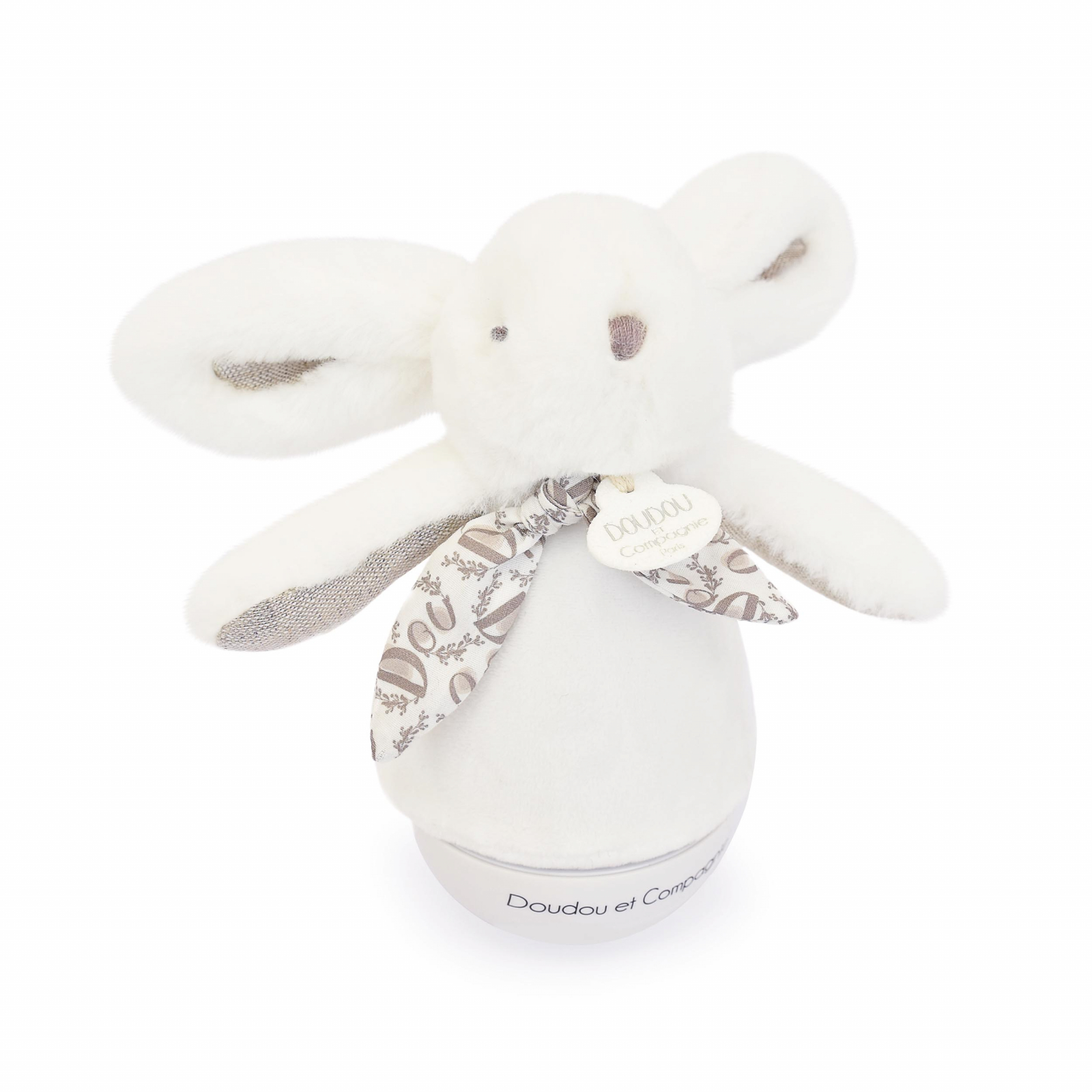 Noutati - Veioza muzicala iepuras pufos, 16 cm, alb