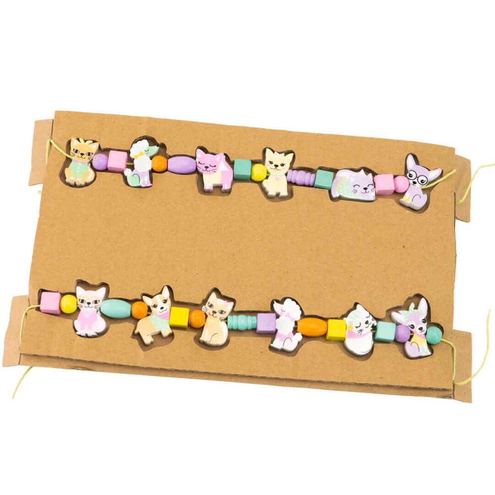Kit creativ DIY - coliere și brățări cu mărgele din lemn – Animăluțe [3]