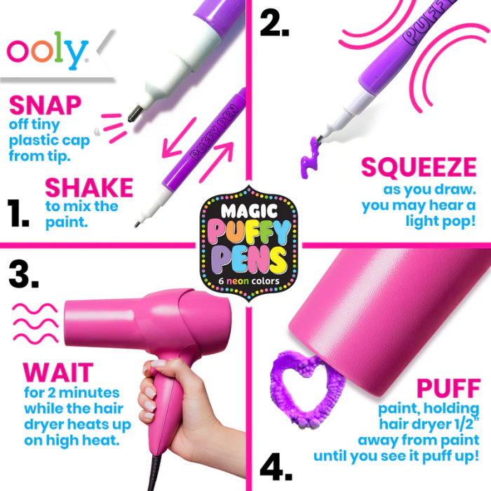 Carioci magice cu efect 3D, Puffy Pens, [4]