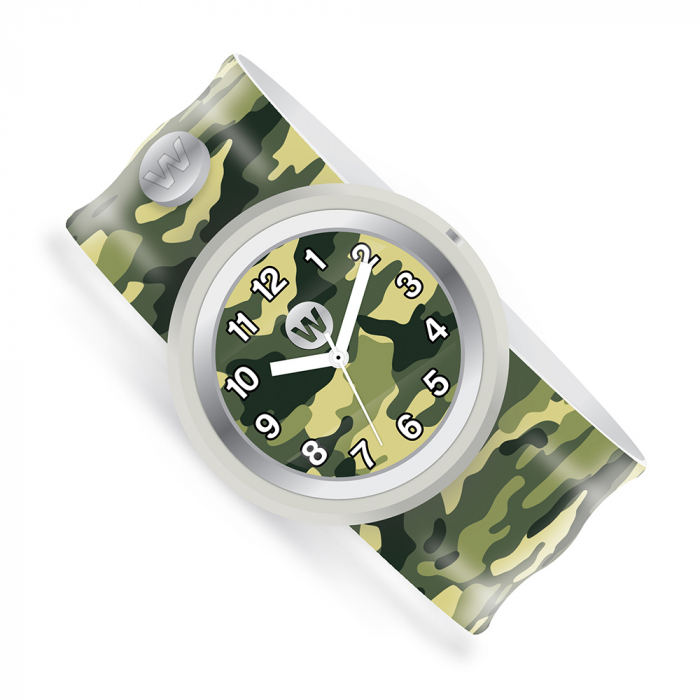 Ceas analog pentru copii cu bratara din silicon slap-on, Camuflaj de armata [2]