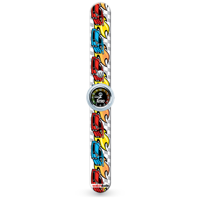 Ceas analog pentru copii cu bratara din silicon slap-on, Nitro [2]