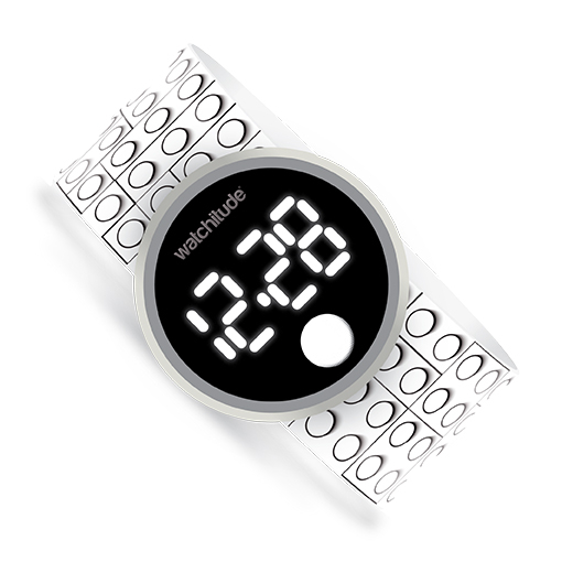 Ceas digital pentru copii model lego, cu bratara recolorabila, din silicon slap-on [2]