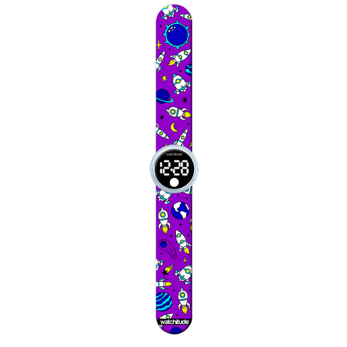 Ceas digital pentru copii model rachete, cu bratara recolorabila,, din silicon slap-on [3]