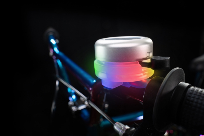 Clopoțel cu lumini LED multicolore pentru bicicletă, argintiu [7]