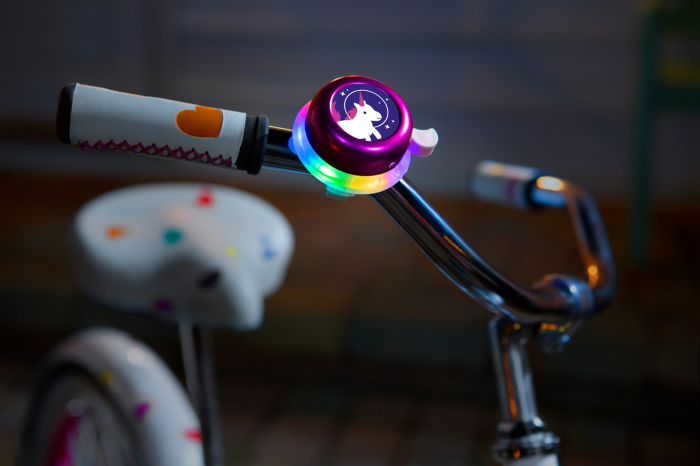 Clopoțel cu lumini LED multicolore pentru bicicletă, roz [7]