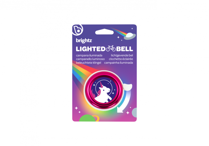 Clopoțel cu lumini LED multicolore pentru bicicletă, roz [1]