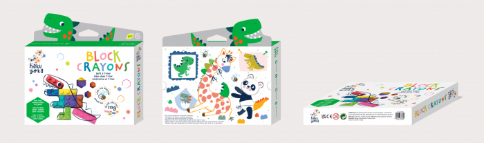 Creioane cerate interconectabile Block Crayons - Dinozaur T-Rex, Haku Yoka [5]