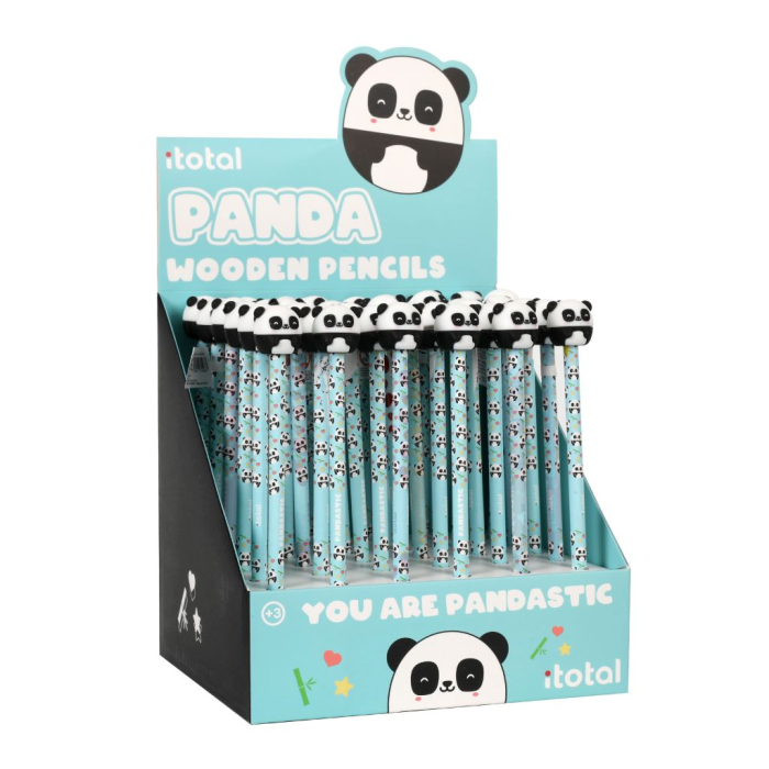 Creion HB, din lemn, design panda [1]