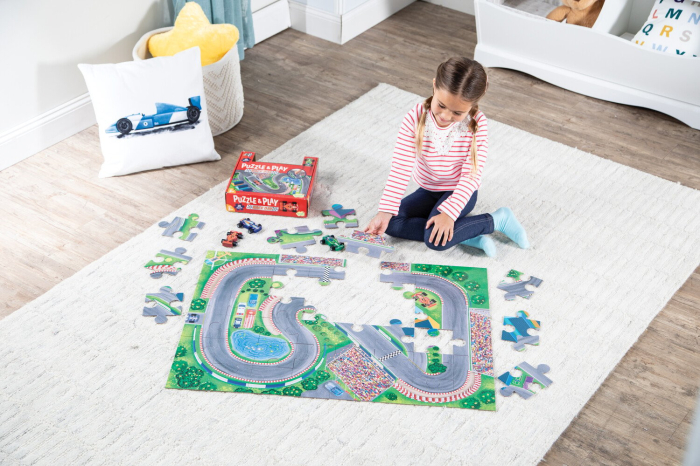 Joc 2 in 1, Puzzle and play, Masini de curse, Peaceable Kingdom [14]
