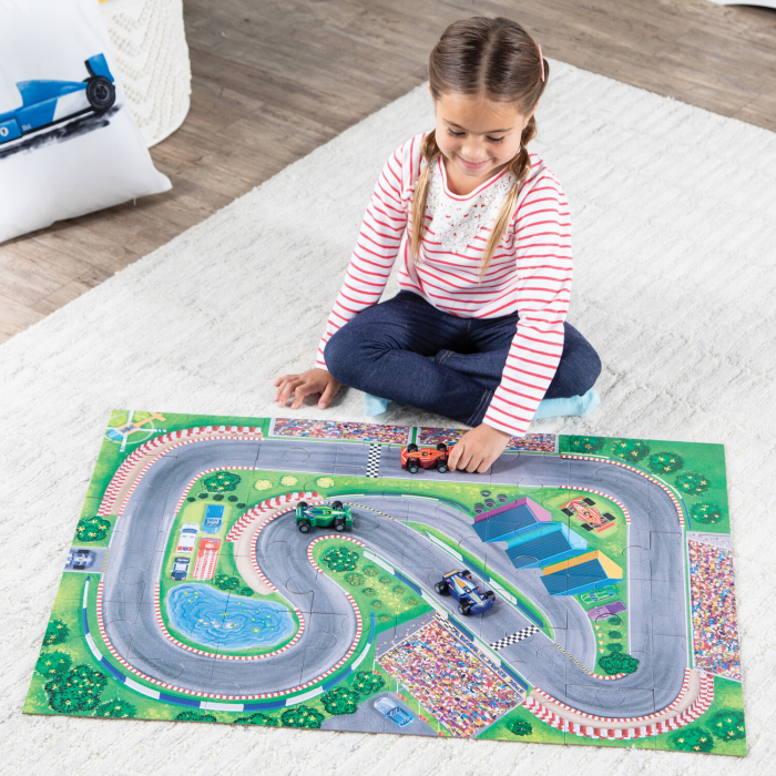 Joc 2 in 1, Puzzle and play, Masini de curse, Peaceable Kingdom [7]