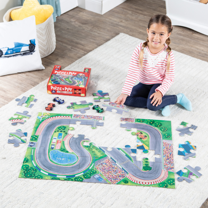 Joc 2 in 1, Puzzle and play, Masini de curse, Peaceable Kingdom [19]