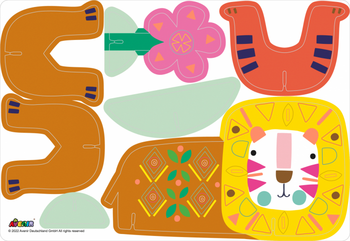 Joc creativ Stick'N'Play cu scene 3D si stickere repozitionabile - Animale Safari [7]