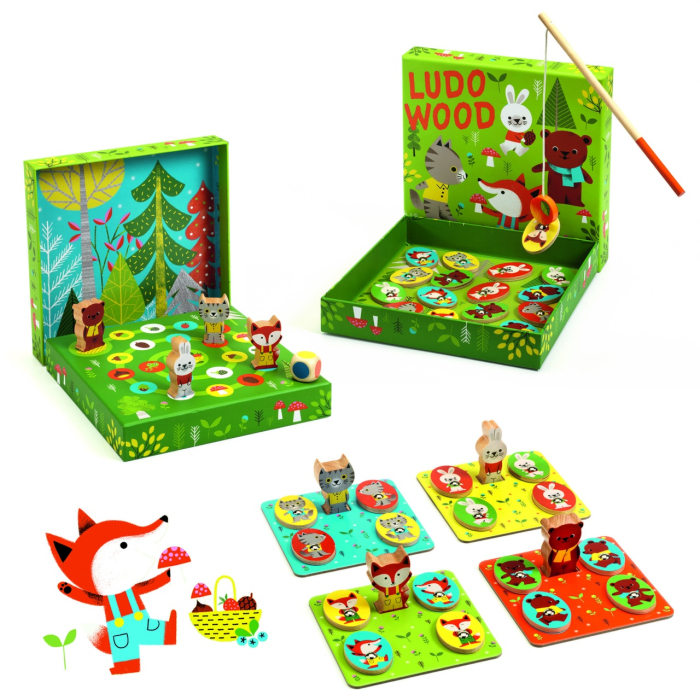 Joc educativ Ludo Wood 4 jocuri, Djeco [4]
