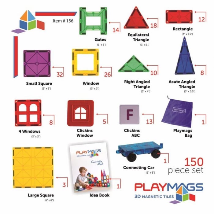 Joc magnetic Playmags - 150 de piese de construcție [2]
