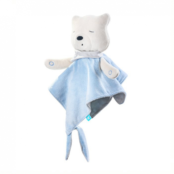 Jucarie Doudou de plus, bleu, premium, cu sunete albe si senzor de somn [2]