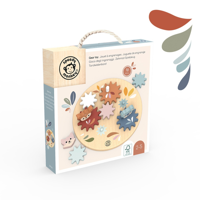 Jucarie interactiva cu roti dintate, Speedy Monkey [2]