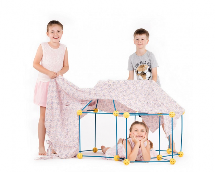 Kit constructie 3D - Cort pentru copii - albastru galben [3]