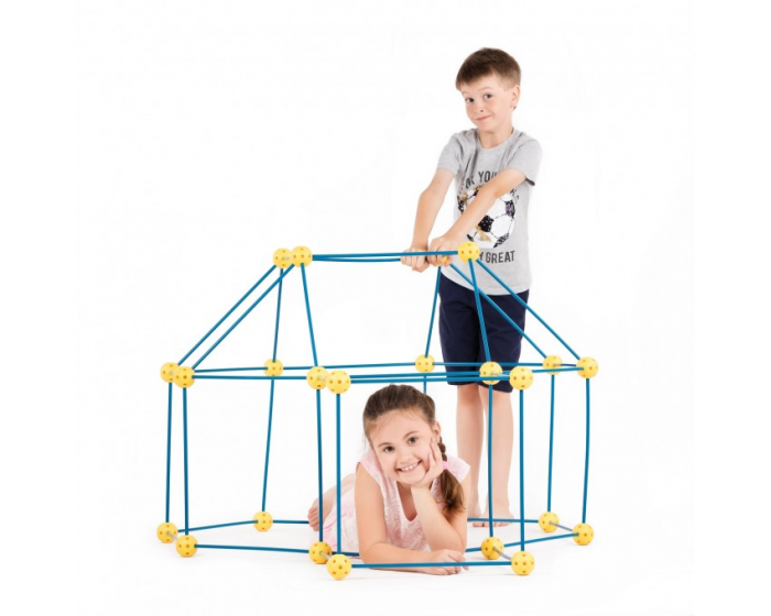 Kit constructie 3D - Cort pentru copii - albastru galben [5]