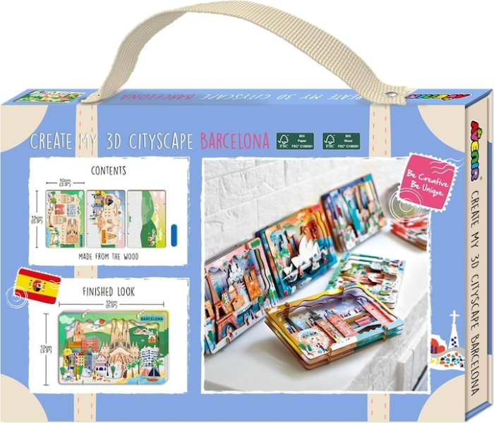 Kit DIY - Creaza Peisaj Urban 3D din lemn - Barcelona [2]