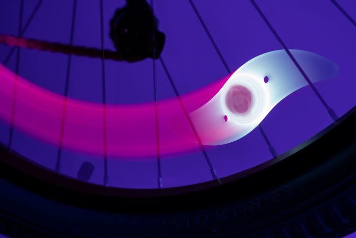 Lumină LED colorată  clip-on RBG pentru spițe, SpokeBrightz [9]