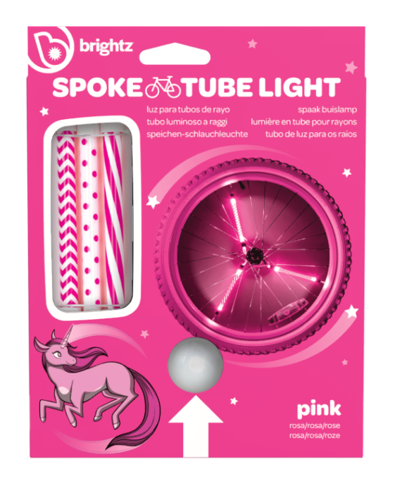 Lumini tubulare LED pentru roți bicicletă, SpinBrightz, roz [1]