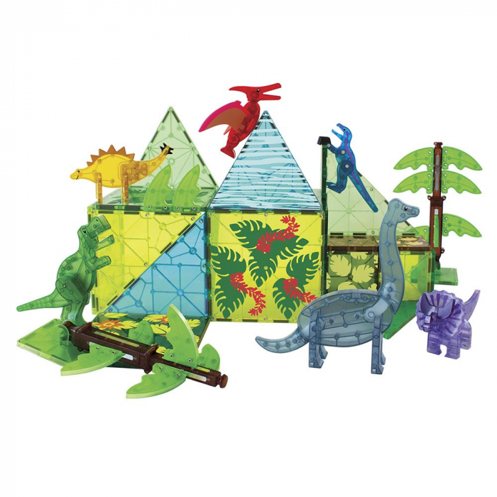 Magna-Tiles Dino World XL, set magnetic 50 de piese [4]