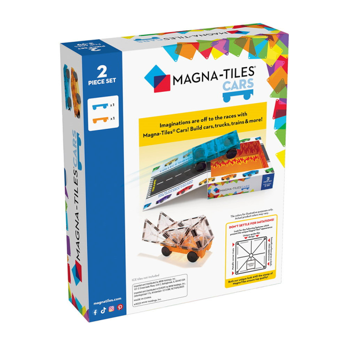 MAGNA-TILES Extensie, 2 masinute Albastru si Portocaliu [4]
