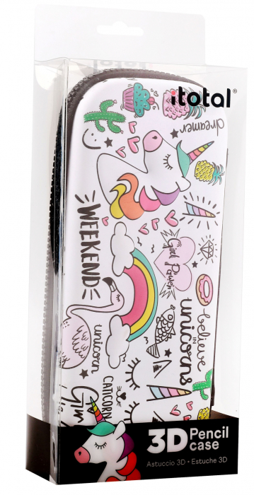 Penar scolar cu design cu unicorni, cu 1 fermoar, neechipat, iTotal [1]