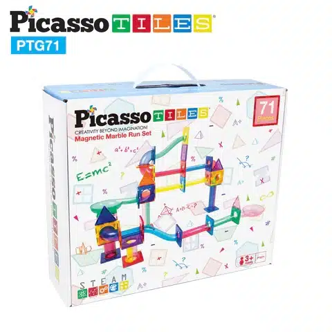 PicassoTiles, Traseu magnetic cu bile (Marble Run) 71 de piese [3]