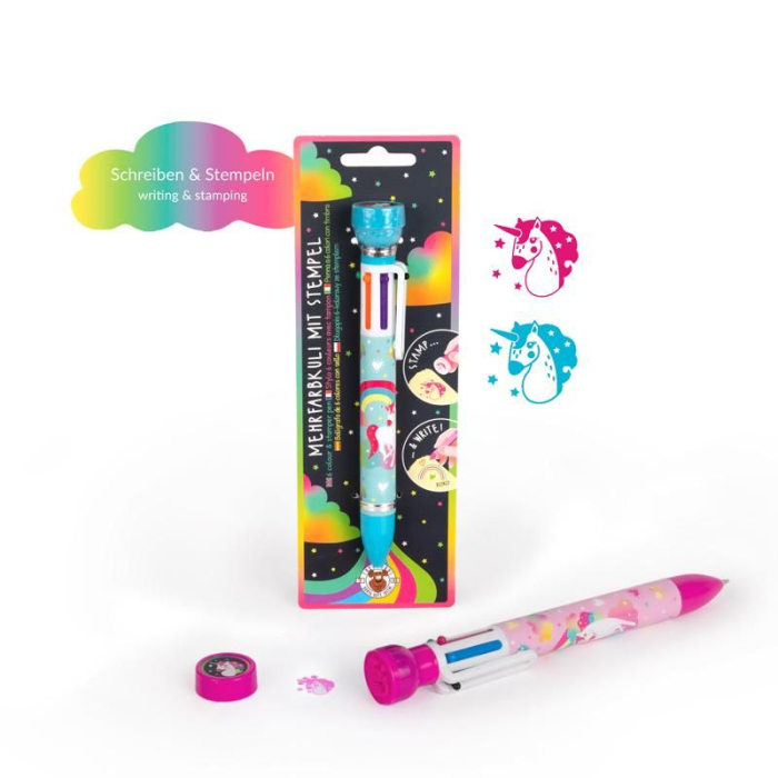 Pix multicolor cu 6 culori si stampila unicorn [2]