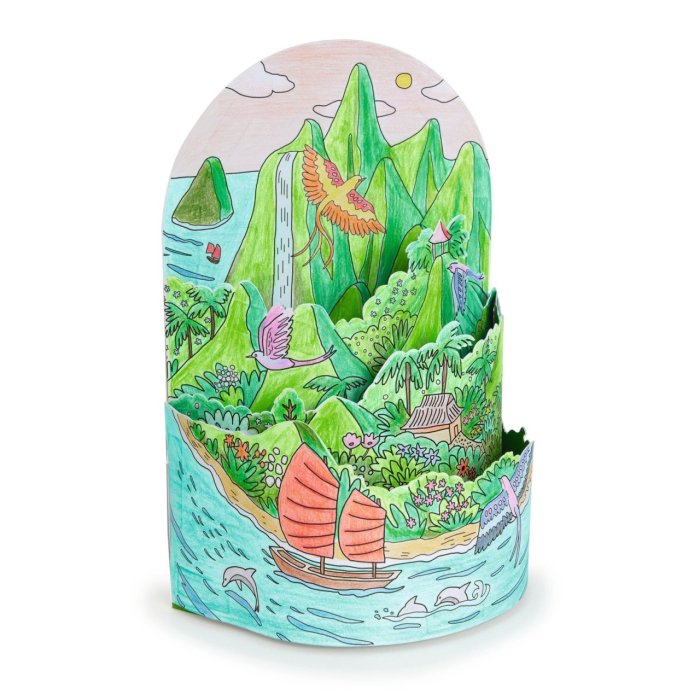 Planse de colorat si asamblat Peisaj insular stratificat, Djeco [7]