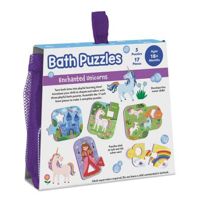 Puzzle de baie pentru bebeluși, cu piese mari de spumă, unicorni fermecați - Unicorns Bath Puzzle [2]