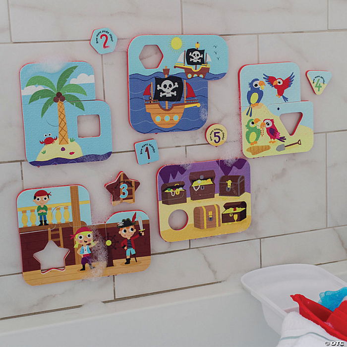 Puzzle de baie pentru bebeluși, cu piese mari de spumă, cu pirați - Playful Pirates Bath Puzzle [2]
